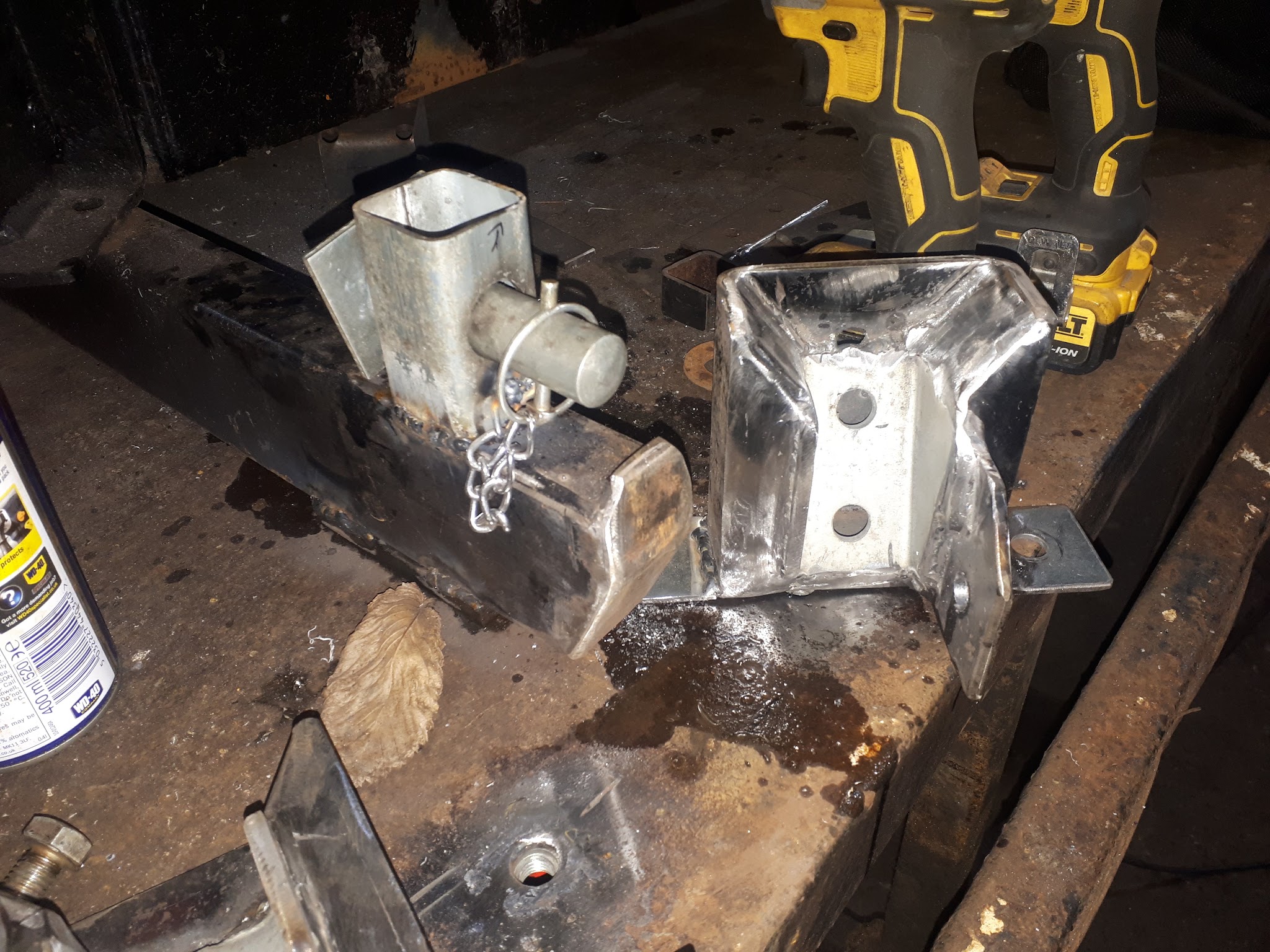 Fabricated metal brackets and steel sections on the K.A.R.S workbench